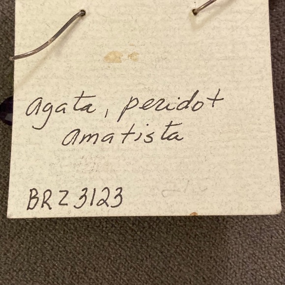 Agate, peridot, amethyst earring on silver - Picture 2 of 2